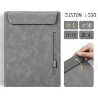 Porte-documents A4 de luxe en cuir PU, étanche et durable, avec porte-stylo, impression UV, logo personnalisé, pour conférences - Vente chaude