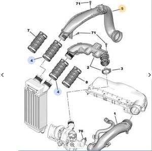 Tubo de Intercambiador de Calor para Peugeot 308CC 308SW 3008 408 RCZ Citroen C3 C4 C4L C5 <span class=keywords><strong>DS5</strong></span>, OEM: 1440J1, Tubo de Admisión Turboalimentado - Product Image 3