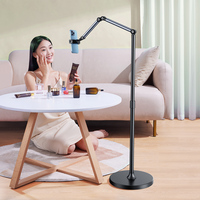 Soporte de Suelo para Teléfono y Tableta Feixiang Factory L58, Multiusos, para Videollamadas y Visualización de Películas, Altura Ajustable de 1140-1620 mm, Negro, Flexible