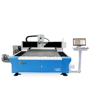 Pratt Cnc mesin tanda lembar baja tahan karat, kecepatan cepat 100w 200w serat Laser 1325 1530 cermin kaca Frosting etsa baja tahan karat