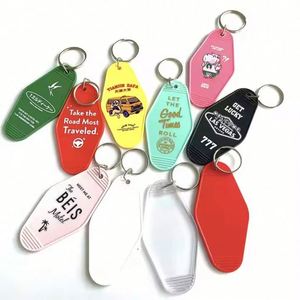 Design Custom Logo Keychain Vintage Plastic Junk Motel Key Ring with UV Printing Cartoon Anime Style - Product Image 2