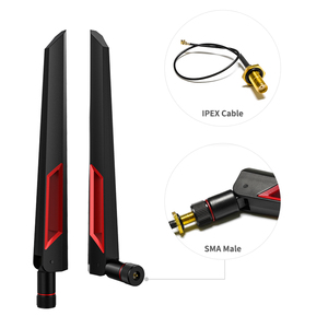 Antenne SMA caoutchoutée 2,4G 5,8G 5dBi à gain élevé, faible VSWR ≤2, couleur noire, pour routeur pont sans fil, antenne canard en caoutchouc - Product Image 1