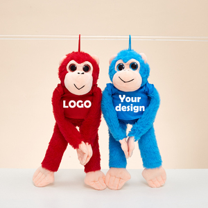 Mono de Peluche Rojo y Azul Personalizable con Camiseta con Logotipo, Decoración Colgante para Fiestas de Zoológico, Regalo Promocional con Eslogan - Product Image 5