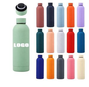 Bouteilles d'eau isothermes personnalisées en acier inoxydable à double paroi, gaufrées, pour le sport et les enfants, avec revêtement en caoutchouc - Product Image 1