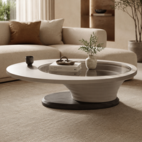 Table basse moderne en marbre contemporaine, polyvalente, élégante, durable, écologique, de haute qualité, surface spacieuse, meubles de salon