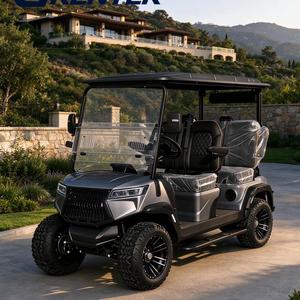 Carrito de golf eléctrico de 4 plazas con batería de litio para transporte en complejos turísticos de playa - Product Image 1
