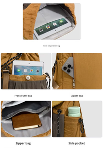 Sac à dos de voyage unisexe grand format, imperméable, pour l'extérieur, avec logo personnalisé, en polyester, fermeture éclair originale, sac à dos scolaire tendance - Product Image 5