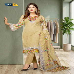 Trajes de Diseñador de Algodón para Mujer Pakistaníes en Lahore / Star para Vestidos de Algodón Estampados - Product Image 2
