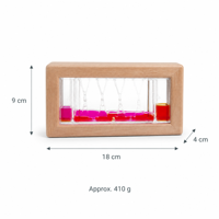 EDUsense Bouteille sensorielle rectangulaire à glissière en bois de hêtre et acrylique, jouet de suivi visuel à effet d'huile, jouet de bureau Montessori apaisant