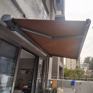 Đầy đủ Cassette cơ giới có thể thu vào mái hiên Windproof nhiệm vụ nặng nề gấp cánh tay mái hiên dù để che nắng ngoài trời cho vườn - Product Image 1