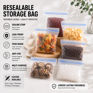 Wholesale Custom Logo Anti‑Fog PE Laminated Food Zipper Bags <b>Freezer</b> Safe Moisture Proof Reusable Transparent Storage Ziplock - Product Image 1