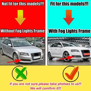 2PCS Car Front Bumper Fog Light Grille Grill Fog <b>Lamp</b> Honeycomb Grille Cover Honeycomb Mesh Grills for Audi A3 8P 2009-2013 - Product Image 2