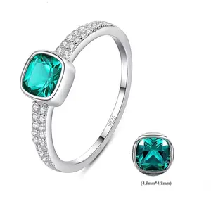 925 Sterling Silver Engagement Rings Emerald Gemstone Fashion Jewelry Promise Rings Wedding Bands for Women Anniversary