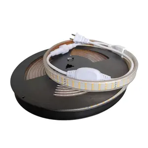 Nueva llegada alto voltaje AC110V 120V 127V paisaje jardín Flexible blanco cálido 5M 16,4 pies Led tira de luz Kit