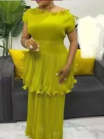 Robe plissée Miyake unie haut de gamme, coupe ample, grande taille, avec détails nœud