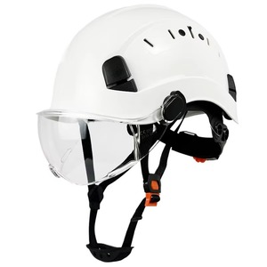 Casque de sécurité blanc de type V avec visière, réglage à cliquet, 6 points de suspension, fentes, homologué ANSI Z89.1 et OSHA - Product Image 1