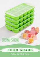 Bac à glaçons avec couvercle et bac de rangement - Kits de 4 seaux à glaçons empilables en silicone pour congélateur, extrait facilement les glaçons