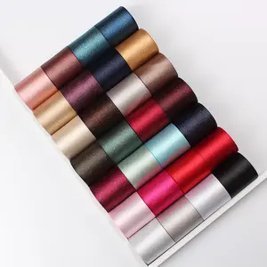 Bán Buôn Giáng Sinh Ribbon Để Đóng Gói Hai Mặt Vàng Warp Satin Ribbon