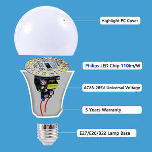 B22 E26 E27 <span class=keywords><strong>LED</strong></span> Light Bulb với điều khiển từ xa Bluetooth chuyển đổi chế độ AC cung cấp điện cho các ứng dụng khách sạn A19 loại - Product Image 3