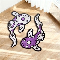Tapis tufté à la main motif marguerite, tapis 3D en forme de prairie mousseuse, tapis de sol en peluche vert esthétique à fleurs pour la décoration du salon