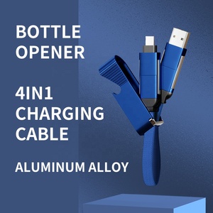 Cable de Carga de Datos <span class=keywords><strong>USB</strong></span> 4 en 1 de Aleación de Aluminio con Abrebotellas, Cable Multifunción para Regalo Promocional para Tipo-C, <span class=keywords><strong>Micro</strong></span>, <span class=keywords><strong>iPhone</strong></span> - Product Image 2
