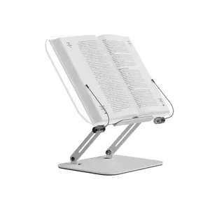 Aluminum Reading Book Stand Adjustable Up and Down Free Spin Portable Holder Magazine Cookbook Book Stand Holder