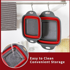 Colador <span class=keywords><strong>plegable</strong></span> de silicona para frutas y verduras, cesta de lavado, colador, <span class=keywords><strong>escurridor</strong></span> <span class=keywords><strong>plegable</strong></span> con asa - Product Image 3