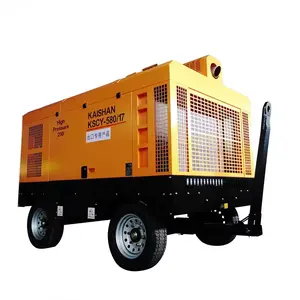 KSCY-580/17 kaishan haute pression diesel mobile 700 cfm compresseur d'air à vis portable avec générateur pour le forage de forage