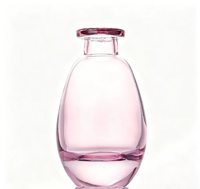 Diffuseur de parfum en verre rose ovale de 150 ml, flacon vide de luxe en verre rond pour aromathérapie, impression de logo par sérigraphie