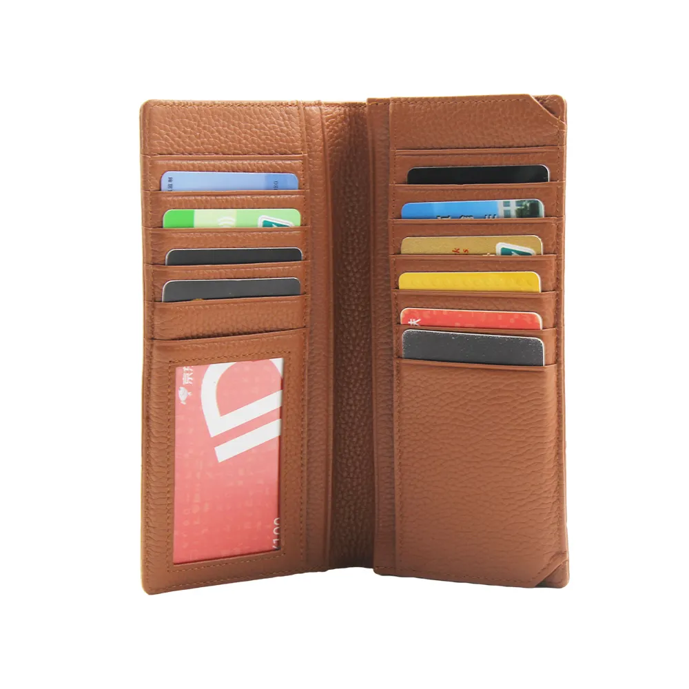 Large Capacity Best Leather Bifold Men Card Holder Travel Wallet Cover Long Wallet