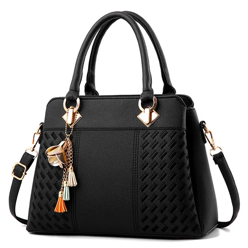 vintage leather large popular brand women luxury crossbody ladies black handbags for women
