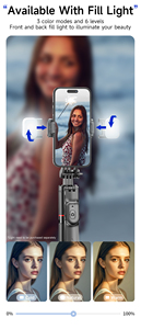 Perche à <span class=keywords><strong>Selfie</strong></span> Sans Fil F16 Multifonction Extensible avec Suivi Facial Anti-Secousse et Trépied de Diffusion en Direct pour Téléphone - Product Image 3