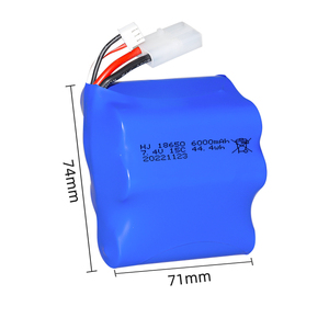 高倍率15C 7.4V 6000毫安时圆柱形遥控电池组电池18650玩具锂船电池 - Product Image 1