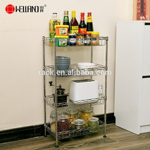 NSF Metal Kitchen Storage Organizer Rack 4 Tiers Freestanding Chrome Steel Wire Mesh <strong>Basket</strong> <strong>Shelf</strong> <strong>for</strong> Household - Product Image 5