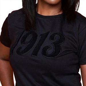 T-shirt uni avec logo Jersey, broderie personnalisée, coupe classique, 100% coton, écologique, streetwear unisexe de qualité supérieure, vêtements en gros - Product Image 2
