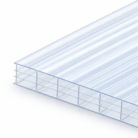 Couverture de toit creuse de 8 mm et 12 mm pour projets d'installations agricoles, plaque de polycarbonate à quatre parois
