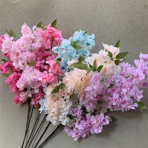 O-312 Faux Japonais Blanc Soie Fleur Artificielle Branches De Fleurs De <span class=keywords><strong>Cerisier</strong></span> pour Décor De Mariage Arbre De Fleurs De <span class=keywords><strong>Cerisier</strong></span> - Product Image 1