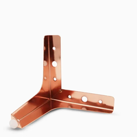 Triangle stable et durable en or rose, Table de cuisine en métal et acier pour lit, pieds de canapé, pieds d'armoire