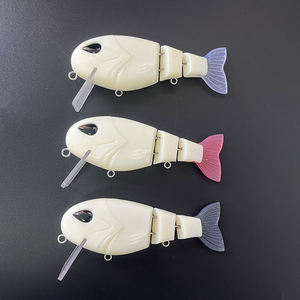 Nouvel arrivage de leurre de pêche à 3 sections articulées en métal non peint 12.5cm /47g - Product Image 1
