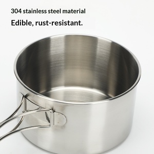 Ensemble d'ustensiles de cuisine de camping pliables en acier inoxydable antiadhésif pour l'extérieur, 3 pièces WP601 - Product Image 2