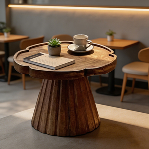 <span class=keywords><strong>Tavolino</strong></span> da Caffè Moderno con Base in Metallo a Forma <span class=keywords><strong>di</strong></span> Petalo, Base in <span class=keywords><strong>Legno</strong></span> Massello a Forma <span class=keywords><strong>di</strong></span> Tronco d'Albero, Arredamento per Soggiorno, Appartamento, Homestay - Product Image 4