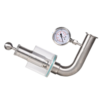 Soupape de décharge de pression d'air sanitaire en acier inoxydable SS304 avec manomètre Manomètre fixe Vannes de filage de DN25-DN40 d'échappement