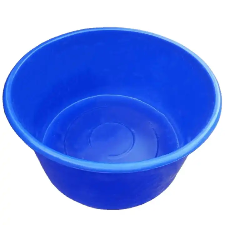 Grand bassin/lave-vaisselle en plastique rond 30 litres bleu