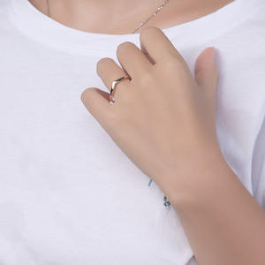 Heart Shape Titanium Steel <b>Ring</b> For Women Gold Color Smooth Geometric Design Gift Jewelry - Product Image 3