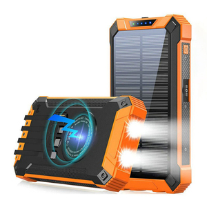 Batterie externe <span class=keywords><strong>solaire</strong></span> sans fil 20000 mAh grande capacité <span class=keywords><strong>pour</strong></span> téléphone portable, idéale <span class=keywords><strong>pour</strong></span> l'extérieur - Product Image 1
