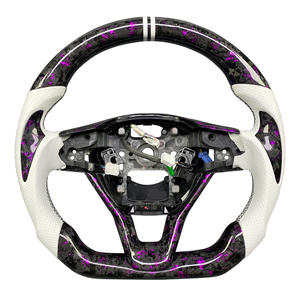 10 वीं पीढ़ी के 2018-2022 स्टाइलिश टॉप रेसिंग स्ट्रिप के साथ होंडा समझौते के लिए अनुकूलित जाली कार्बन फाइबर चमड़े स्टीयरिंग व्हील - Product Image 1