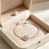 Bracelet de luxe en argent 925 plaqué platine à maillons pour femme, avec zircon perlé serti griffe, cadeau personnalisé pour mariage ou fête