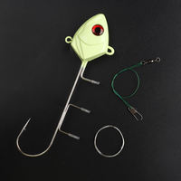 Alpha 20g 40g 60g Kail Jig Head Timbal Bercahaya 3D Bionic Fish Head Umpan Jigging Laut Dalam untuk Ikan Pari Cumi-cumi Memancing Air Asin