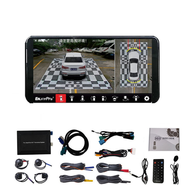 360 Panoramic Camera 2D/3D Bird View HD DVR Surrounding View Monitoring Car Camera System for Jeep Compass 10.1inch