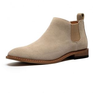Bottes Chelsea pour hommes, nouvelles bottes en cuir à tige haute, bottes décontractées à tige moyenne en daim, bottes à la cheville - Product Image 5